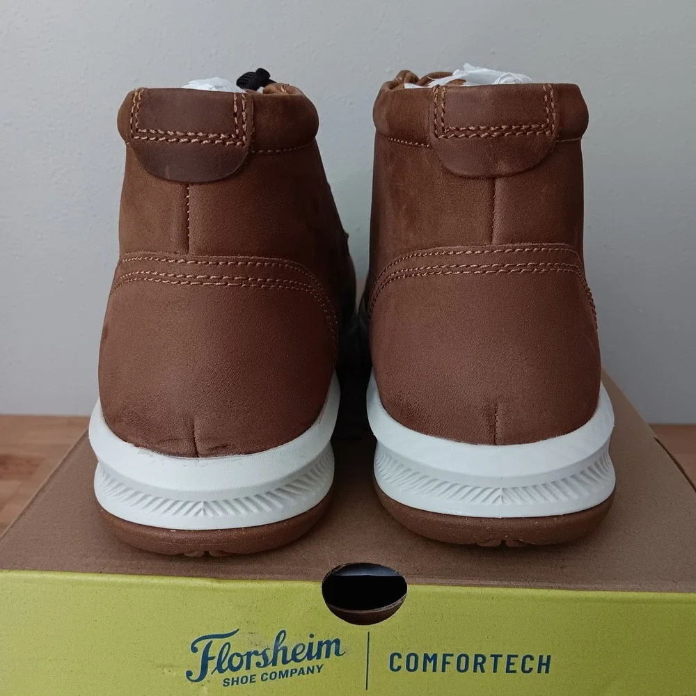 Florsheim Trailmix Chukka Mens 7.5W Mocha New Leather Comfortech Boots 14424